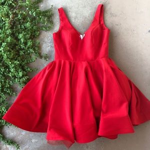 Ieena Mac Duggal Red Fit & Flare Cocktail Dress